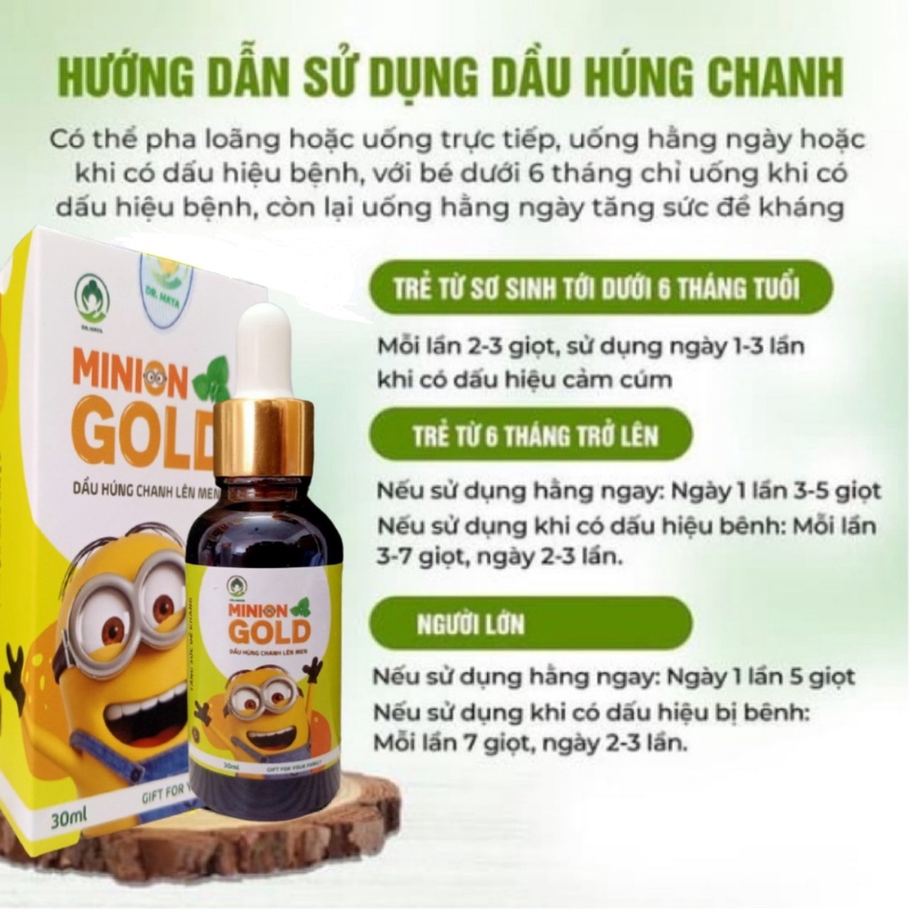 Dầu Húng chanh minion gold chính hãng - Tinh dầu húng chanh minion chính hãng tặng cốc thủy tinh