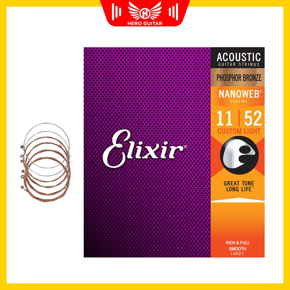 Dây đàn guitar acoustic Elixir CHÍNH HÃNG 100%, Giá bao thi trường - Hero Guitar Đà Nẵng