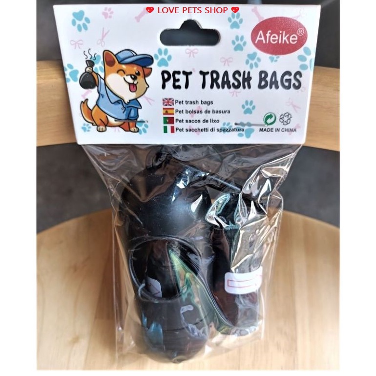 TÚI ĐỰNG PHÂN, DỌN PHÂN CHÓ MÈO COMBO 2 CUỘN KÈM HỘP - LOVE PETS SHOP