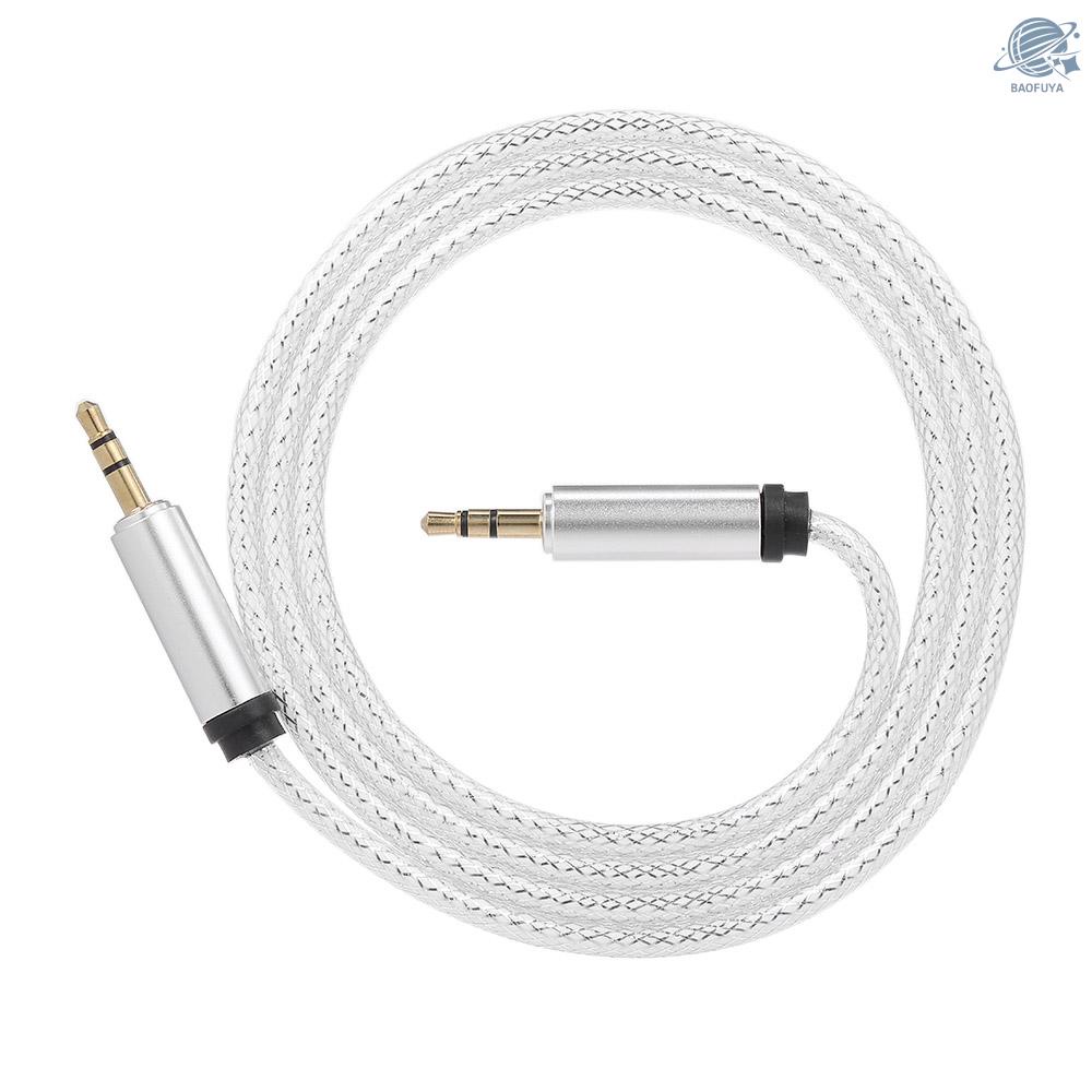 BF 3.5 mm Jack Auxiliary Audio Cable Male to Male Auxiliary Audio Cable for Car/Phone/Laptop,Silver