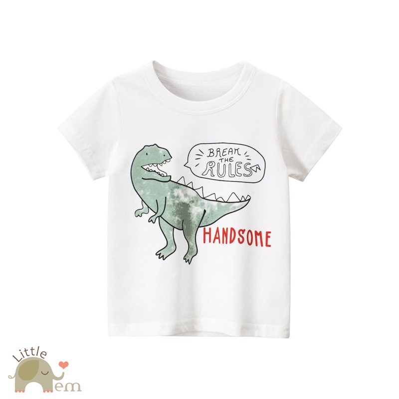 Áo bé trai cotton cộc tay _ Dino color