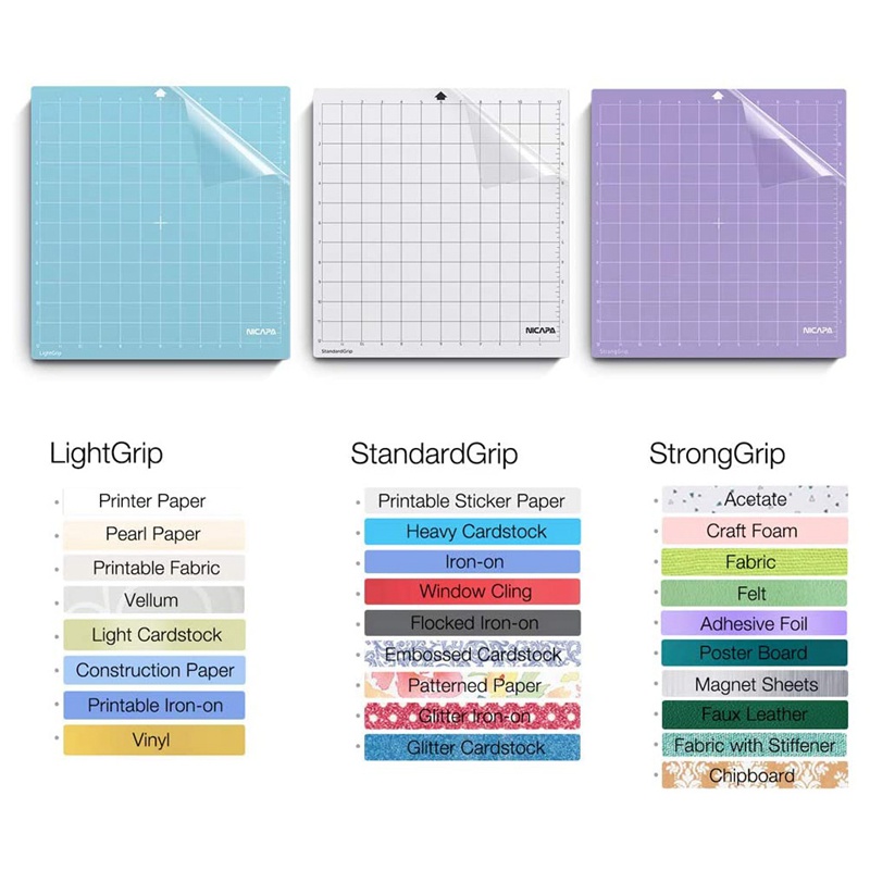 Bộ 3 Tấm Thảm Cắt Thay Thế Cho Máy Cắt Silhouette Cameo 4 / 3 / 2 / 1 (12X12 Inch)