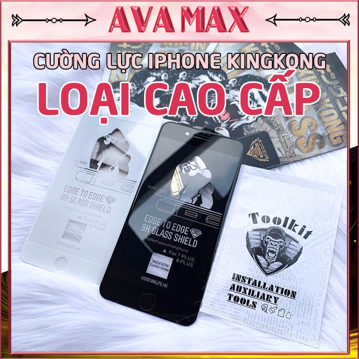Kính Cường Lực iPhone KingKong Cao Cấp - Miếng Dán Màn Hình 6/6s/6plus/7/7plus/8/8plus/plus/x/xr/xs/11/12/13/pro/max