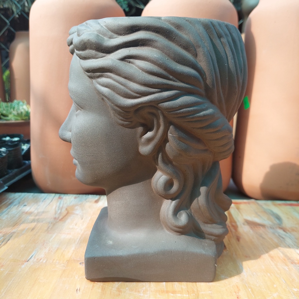 Chậu đất nung, Chậu sen đá - Chàng trai Venus lớn, miệng chậu 14cm, chiều cao 22cm