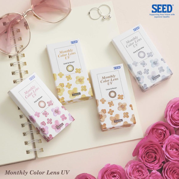 Lens Seed màu Cocoa &amp; Brown 1 tháng- kính áp tròng Seed Nhật Bản màu 1 tháng.