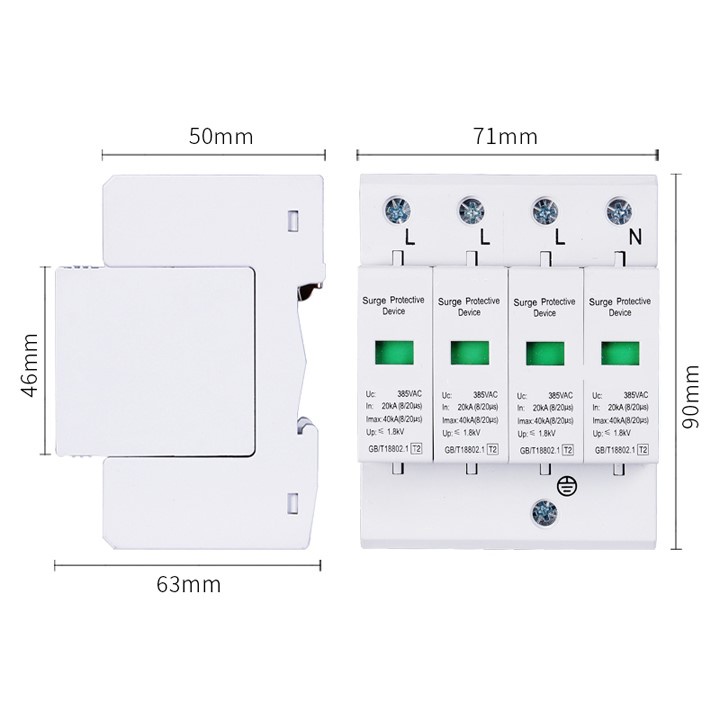 CB Chống sét lan truyền 3 Pha 4 cực/385V
