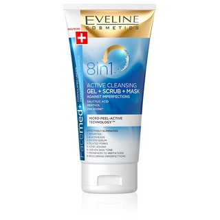 Sữa rửa mặt tẩy da chết & mặt nạ 8in1 Facemed+ Eveline 150ml