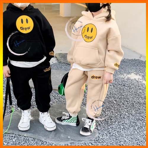 Bộ Nỉ Bông Dài Tay Dày Dặn Dành Cho Bé Trai Và Bé Gái Gái Siêu Ấm Dễ Thương