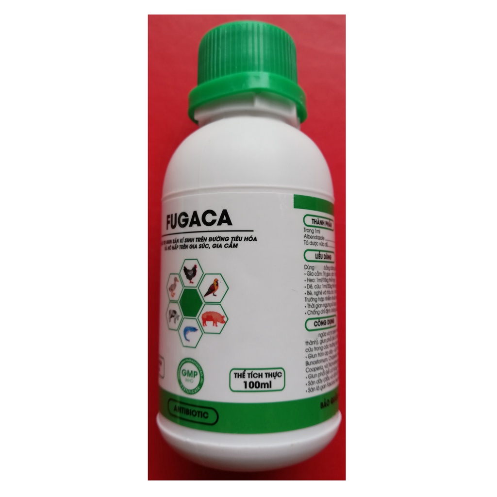 1 lọ FUGACA 100ml Chuyên dùng cho vật nuôi, gia súc, gia cầm, trâu bò, ngựa lợn, dê, cừu, chó, mèo, chim cảnh; Bát ăn