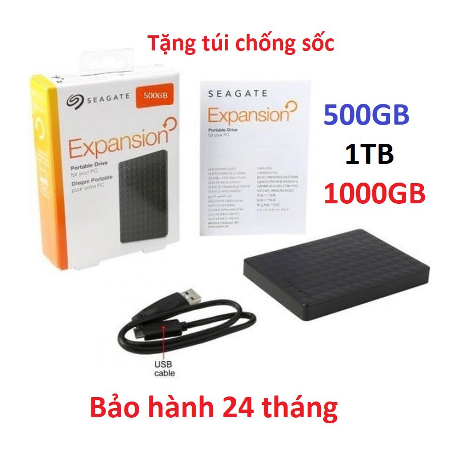 [Mã ELHAMSG giảm 7% đơn 500K] Ổ cứng di động 500gb 1TB Seagate Expansion bảo hành 24 tháng hdd box 500gb 1000GB 750GB