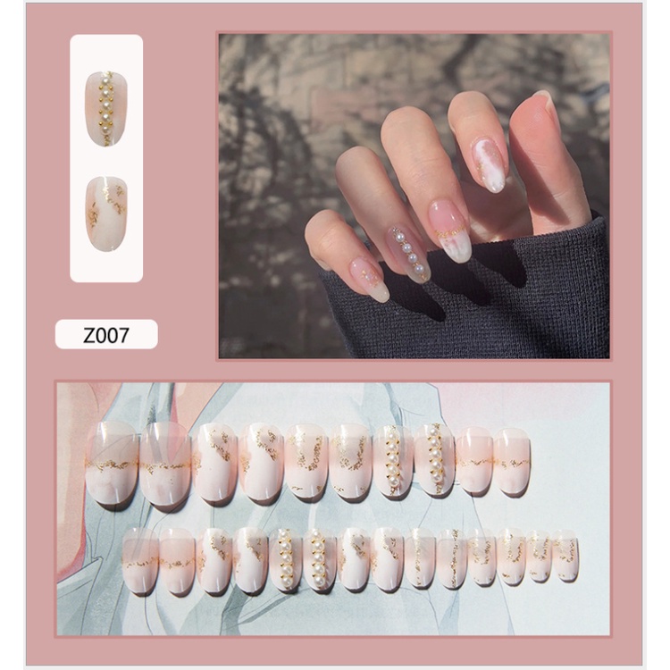 Móng giả đính đá bộ 24 móng /Kèm keo/ móng tay giả làm nail Z1-20