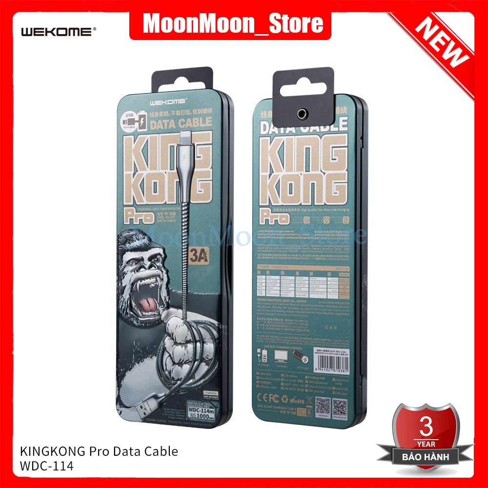Dây Cáp Sạc Kingkong WK 114 Chính Hãng, Hỗ Trợ Sạc Nhanh, Siêu Bền, Bảo Hành 12 Tháng, Lỗi 1 Đổi 1
