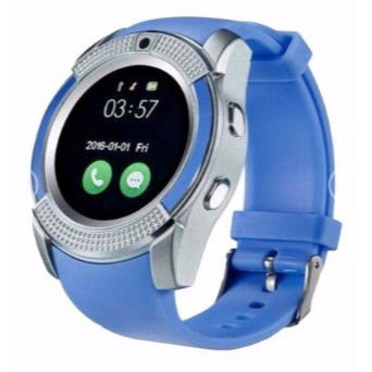 Đồng hồ thông minh Smart Watch V8 mặt tròn, đồng hồ đeo tay dây silicone xài sim