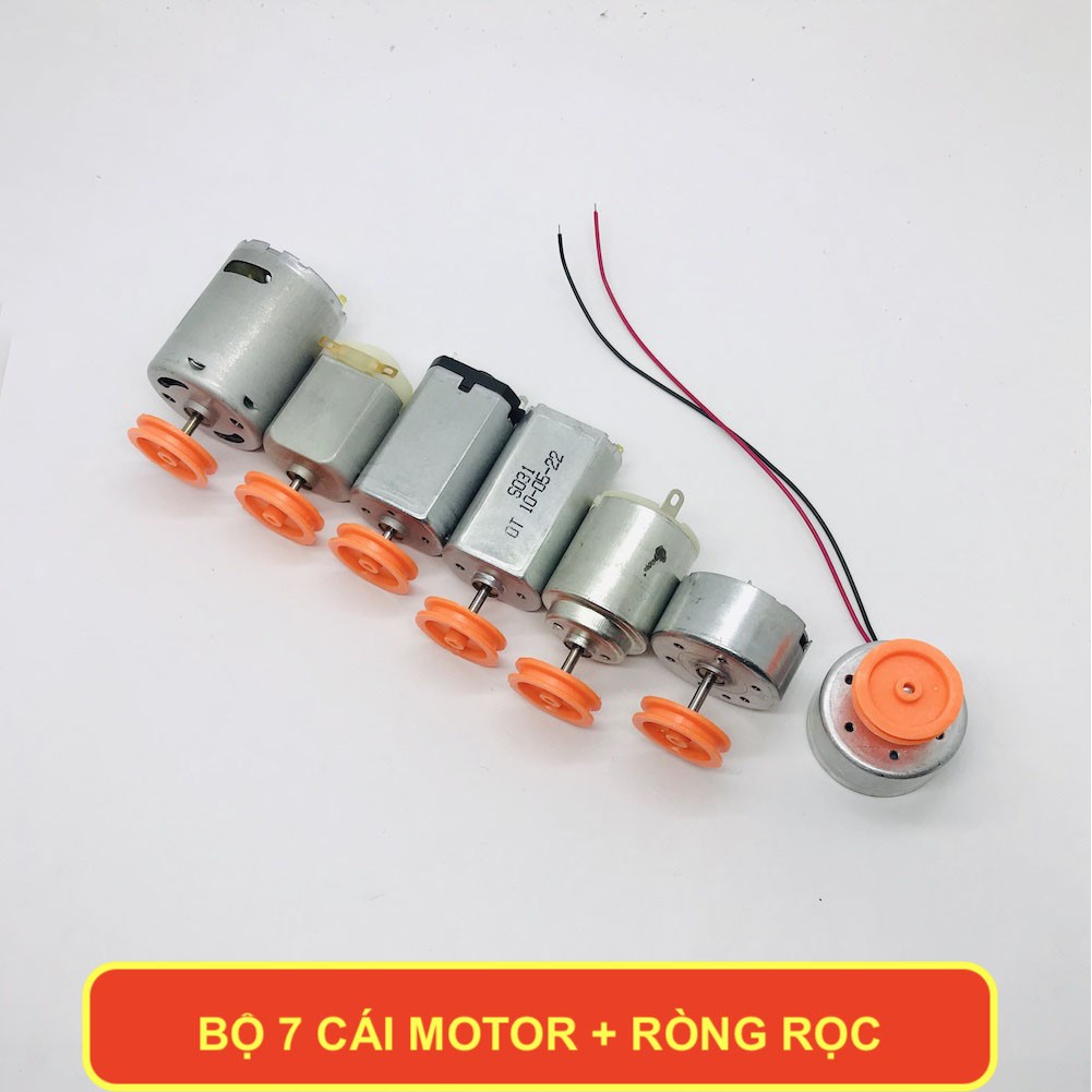 7 CÁI - bộ motor mô tơ mini dải điện áp 3V - 12V DIY kèm ròng rọc - LK0097