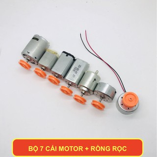 7 CÁI - bộ motor mô tơ mini dải điện áp 3V - 12V DIY kèm ròng rọc - LK0097