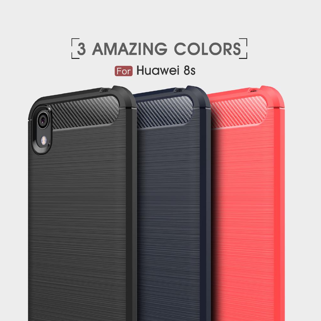 Ốp điện thoại bằng sợi carbon TPU mềm chống sốc cho Huawei Y9 2019 Nova 3 Honor 8X Max Y Max Note 10