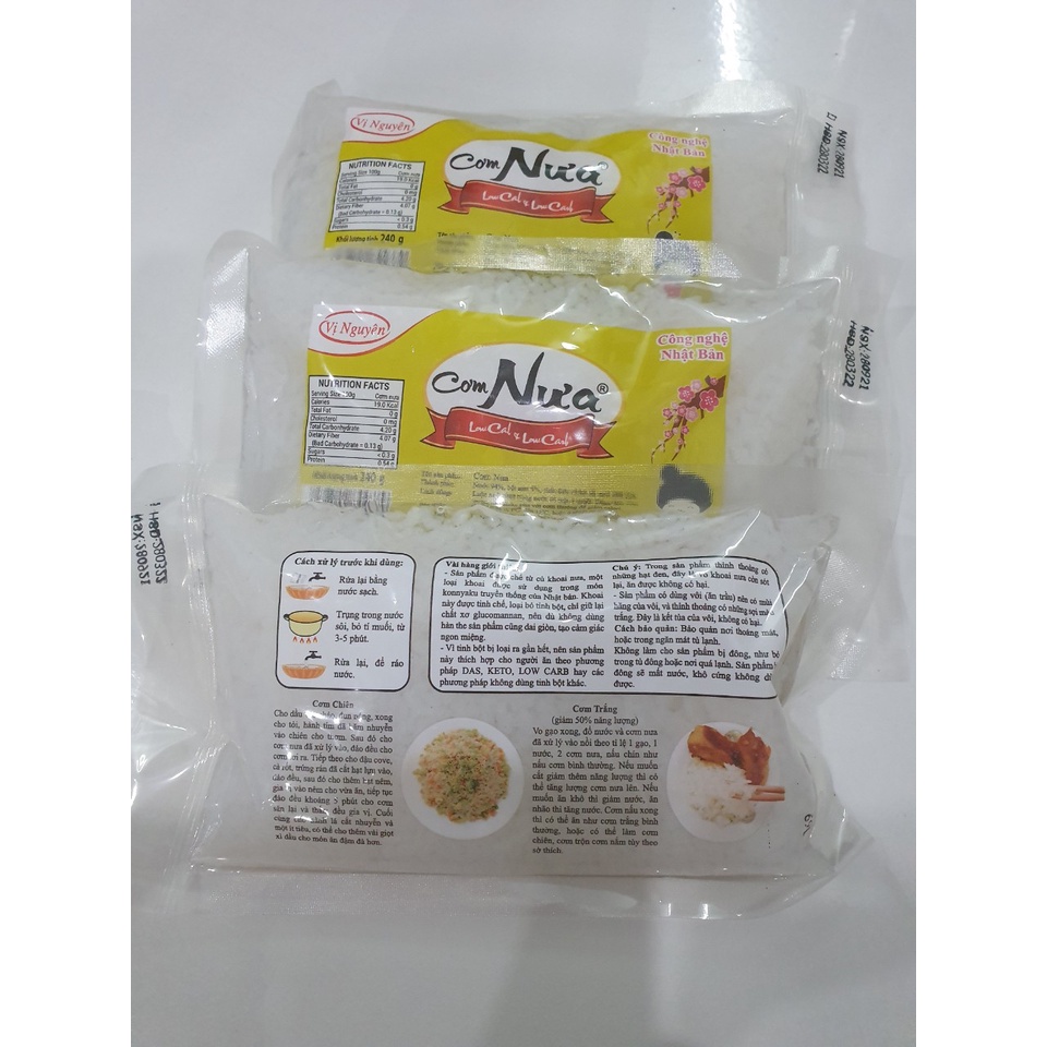 Combo 5 gói Cơm Nưa Vị Nguyên ăn kiêng DAS Keto Gói 240g