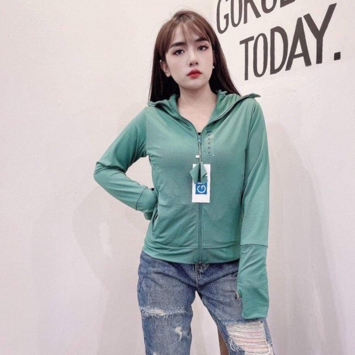 Áo chống nắng nữ ngắn hạt xoàn thông hơi 2 lớp