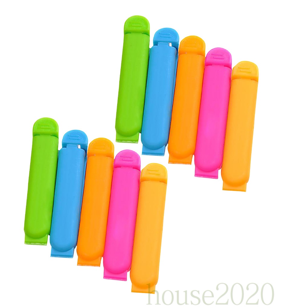 Set 10 kẹp miệng túi bằng nhựa màu sắc ngẫu nhiên tiện dụng cho nhà bếp 2020