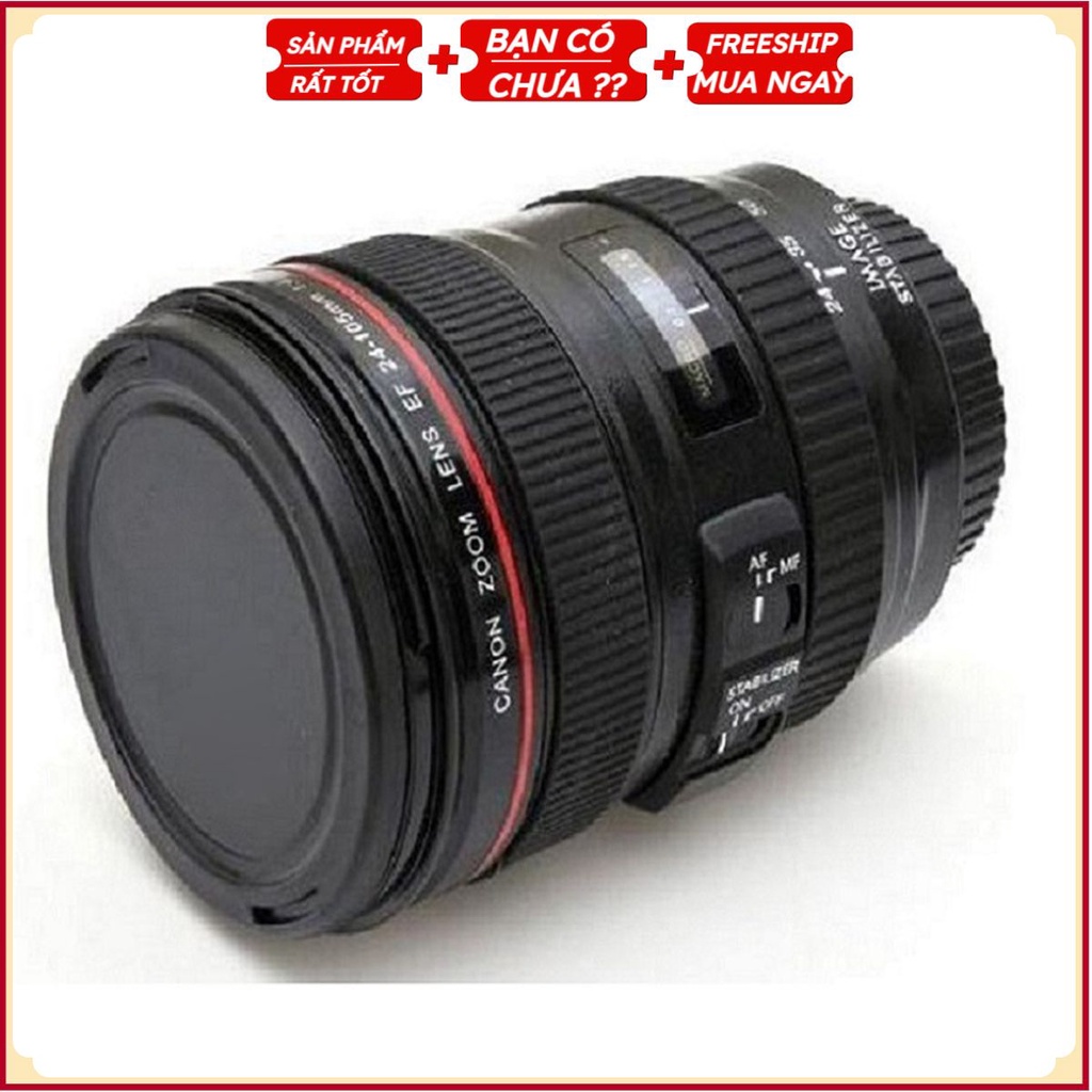 Ống Kính Máy Ảnh Mô Hình Siêu Thực - Kiêm Cốc Uống Nước - Lens 24-105mm - 400ml (Đen)