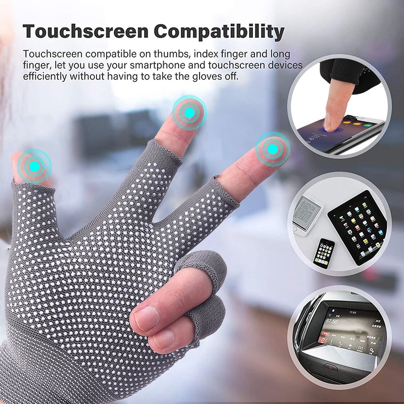 Găng Tay Hở Ngón Bằng Silicone Chống Trượt Dùng Tập Yoga Dành Cho Nữ