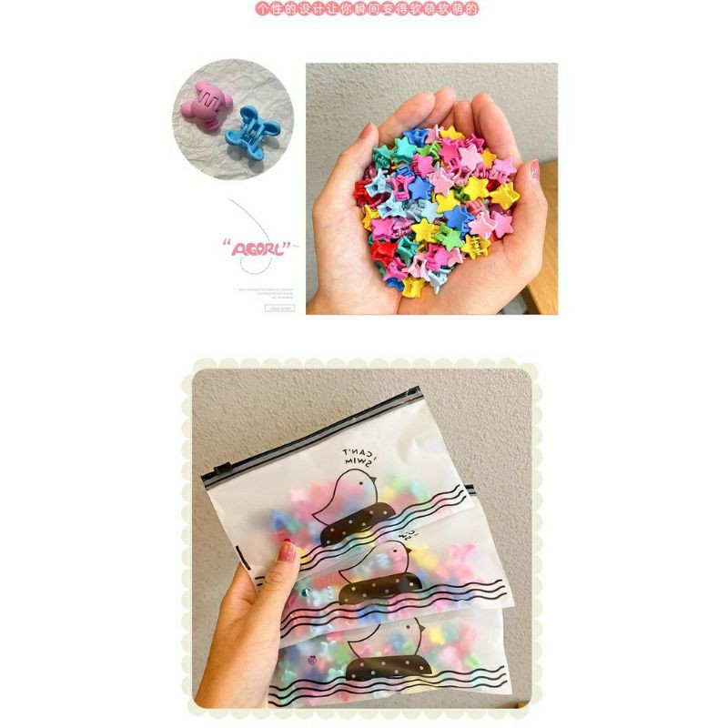 Set 50 kẹp tóc càng cua mix nhiều màu nhiều kiểu cho bé gái