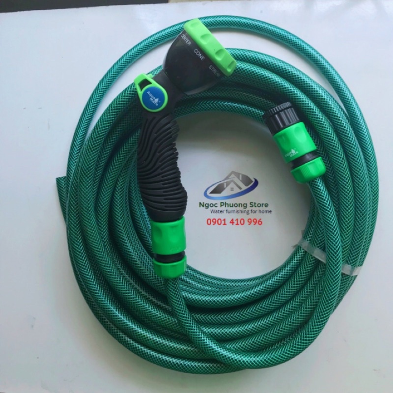 Combo Cút nối ống mềm làm vườn 14mm-16mm với đầu tưới cây và vòi vườn - GH400S AQUAMATE ĐÀI LOAN
