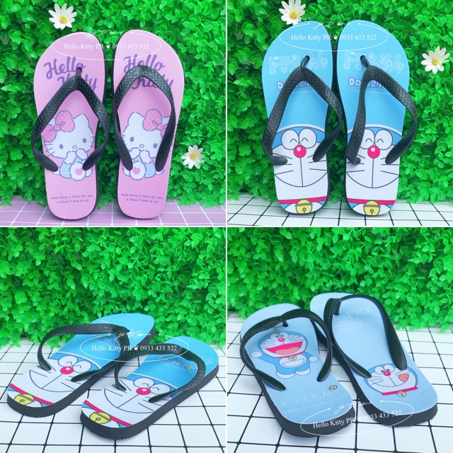 DÉP KẸP ( XỎ NGÓN ) HELLO KITTY &amp; DORAEMON DOREMON