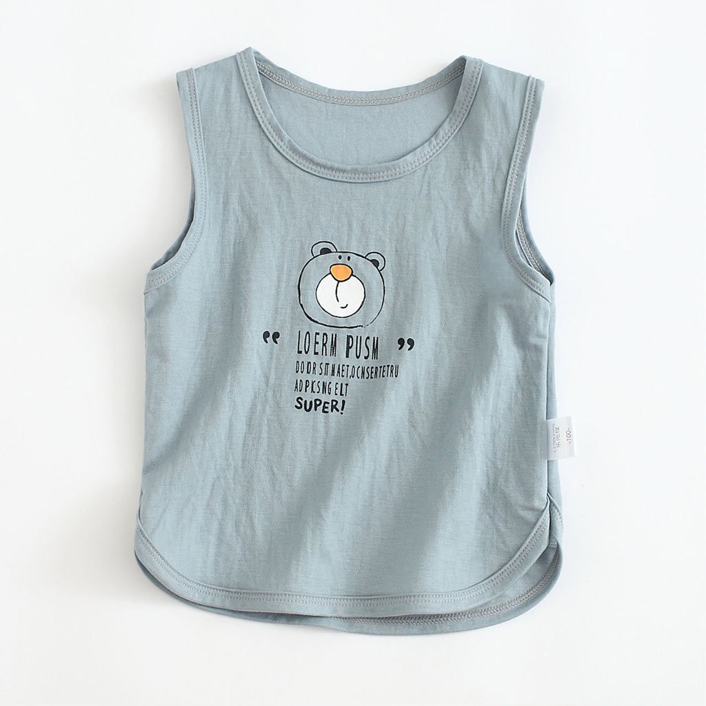 Áo Ba Lỗ Cho Bé Trai, Bé Gái Vải Thun Lạnh Họa Tiết Gấu POO Dễ Thương, Áo Ba Lỗ Bé Trai MOOBABY SHOP