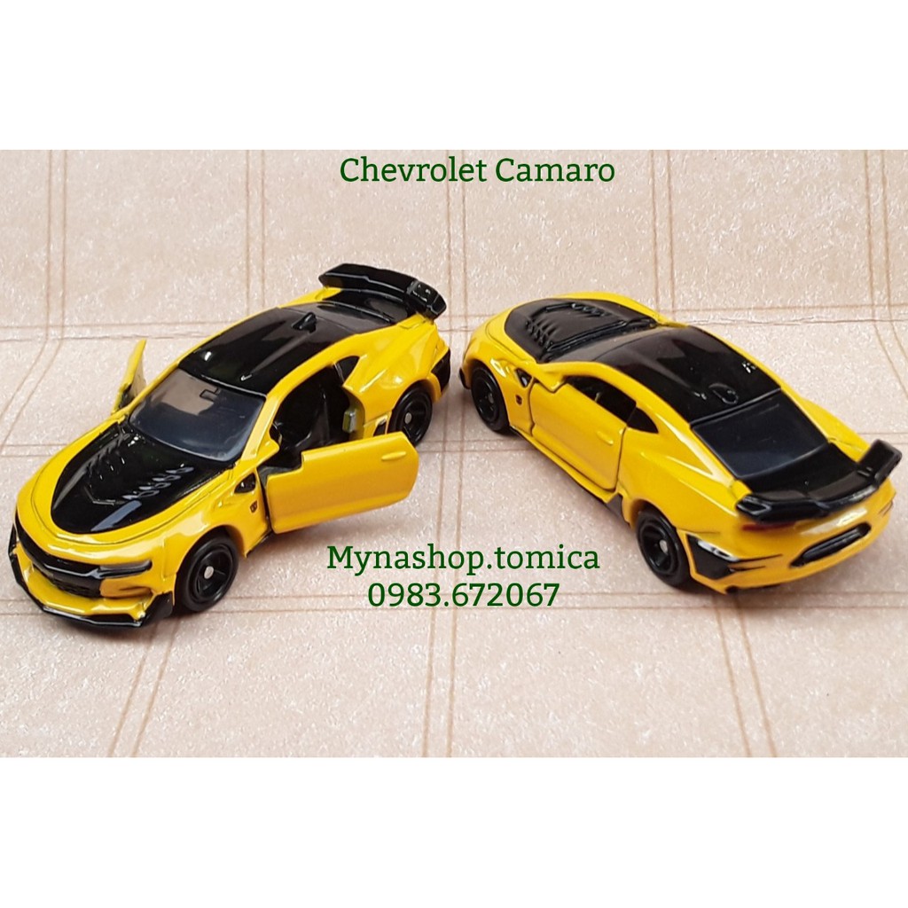 Đồ chơi mô hình tĩnh xe tomica không hộp, Chevrolet Camaro, Transformers Bumblebee (vàng)