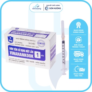Kim Tiêm Tiểu Đường - Bơm kim tiêm 1ml sử dụng 1 lần VINAHANKOOK 26G X1/2 Hộp Xanh