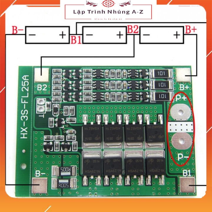 [Lập Trình Nhúng A-Z][129] Bảng Mạch Cân Bằng 18650 Lithium 3S 25A 12V 11.1V 12.6V