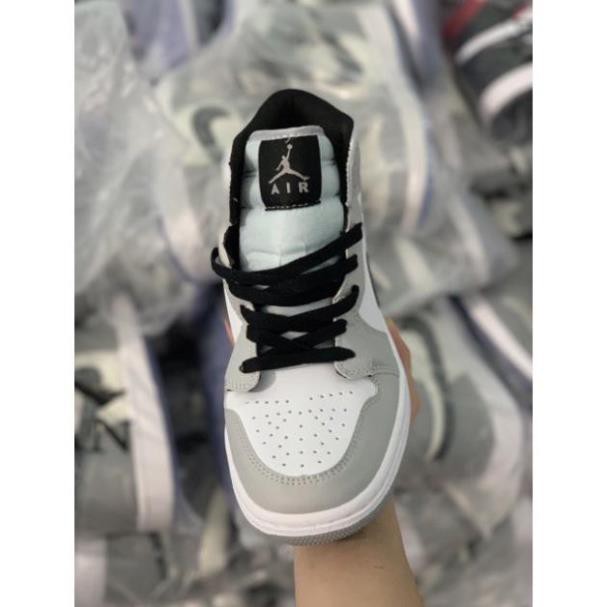 [Siêu Hot ] Giày sneaker Jordan 1 grey/white đủ size nam nữ. Giày Jd1 xám cao