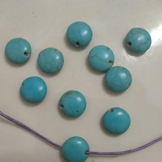 10 viên đá màu xanh ngọc lam 5x12mm