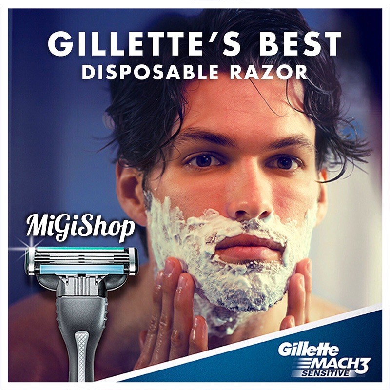 Bộ 3 Dao Cạo Râu 3 Lưỡi Gillette Mach 3 Sensitive