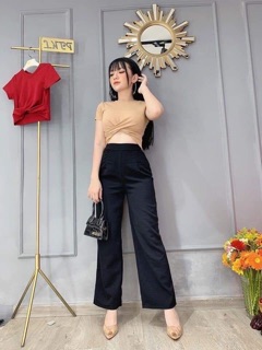 Áo croptop xoắn eo