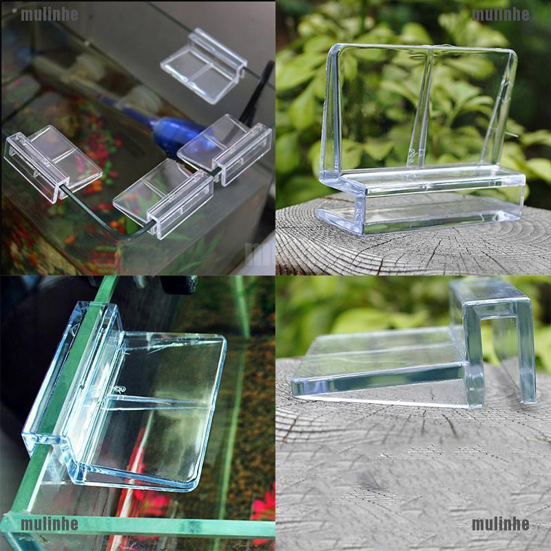 Mul❤ Set 4 Kẹp Kính Bể Cá Bằng Nhựa Trong Suốt Kích Thước 6 / 8mm