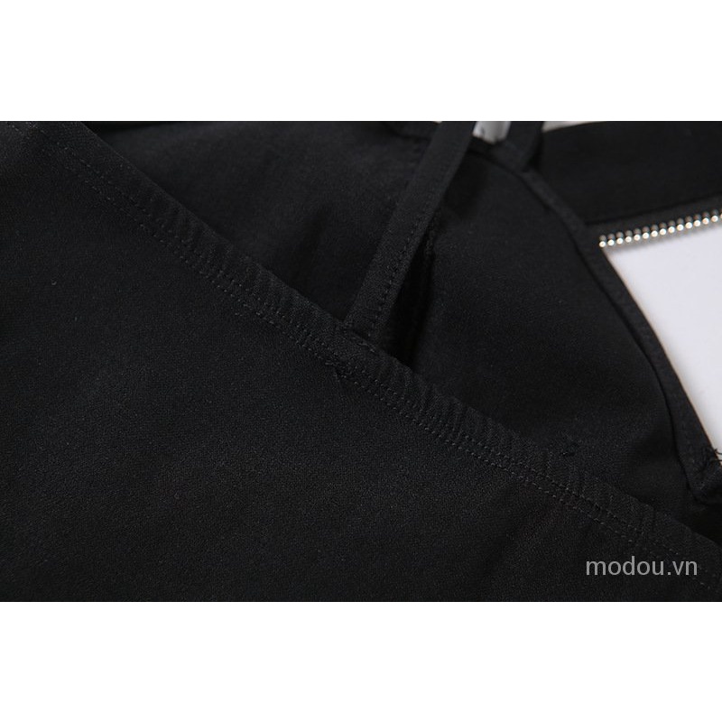 Áo tank top phối dây kéo cột chéo kiểu dáng quyến rũ mới cho nữ