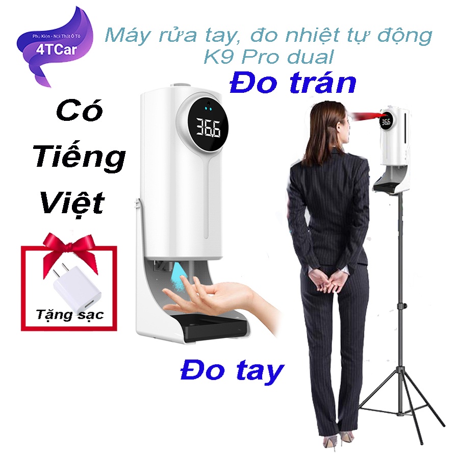 Máy rửa tay tích hợp đo thân nhiệt kép K9 Pro Dual