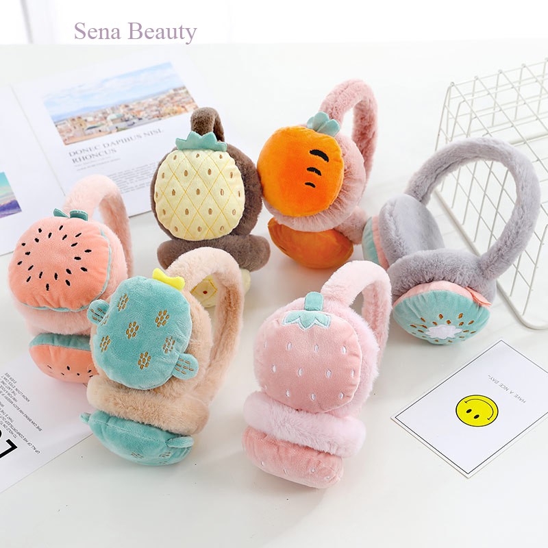Bịt tai giữ ấm mùa đông trái cây dành cho trẻ trên 6 tuổi và người lớn Sena Beauty