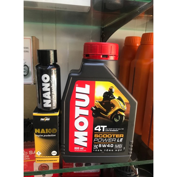 Combo Nhớt Motul Scooter Power LE 5W40 0.8L Và Dầu Phục Hồi Động Cơ xe máy