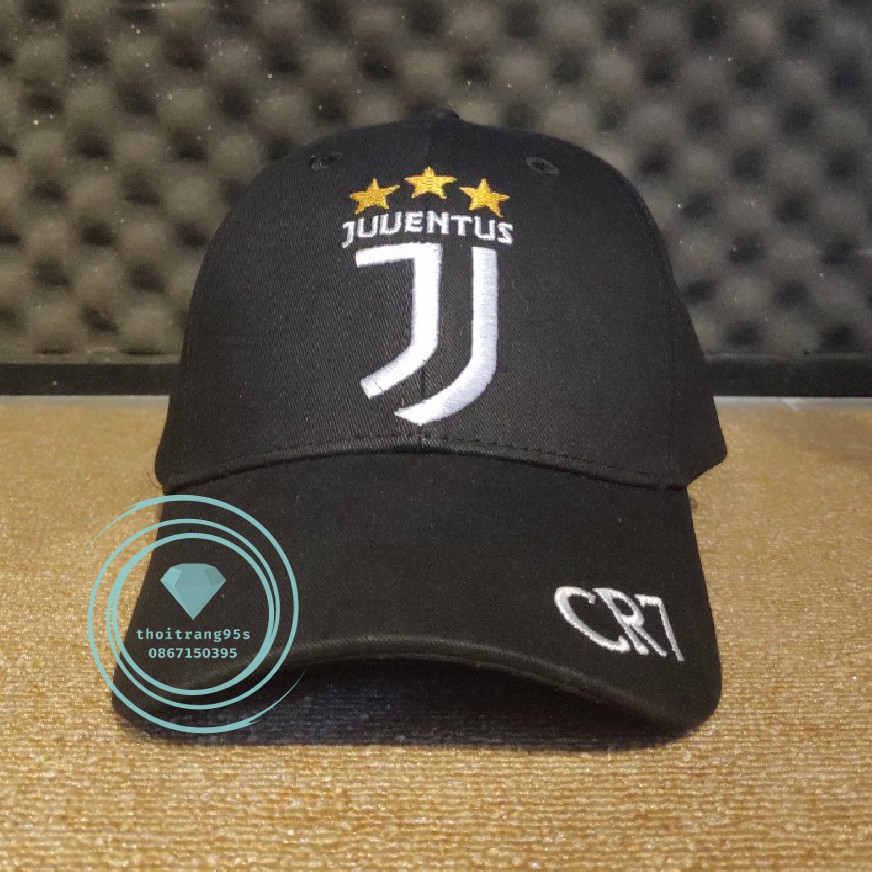 Mũ nón lưỡi trai bóng đá CLB Juventus thêu tên CR7 Logo Thêu Bắt Mắt, Khóa Đồng Sang Trọng, Siêu Đẹp, Siêu Chất