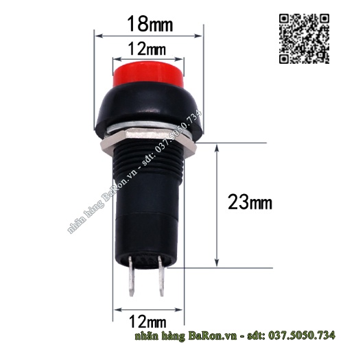 Nút nhấn phi 12 PBS11 dùng làm nút nguồn, nút đề, nút nhấn tín hiệu