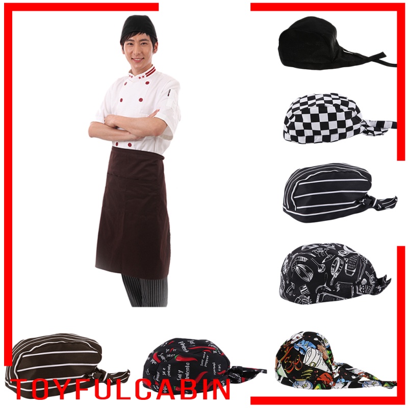 Set 3 Mũ Trùm Đầu Và Khăn Quấn Lưng Unisex Dành Cho Nhà Bếp