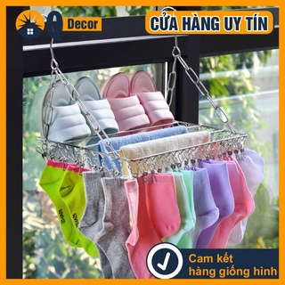 Móc phơi quần áo inox 36 kẹp, móc phơi đồ em bé inox 304