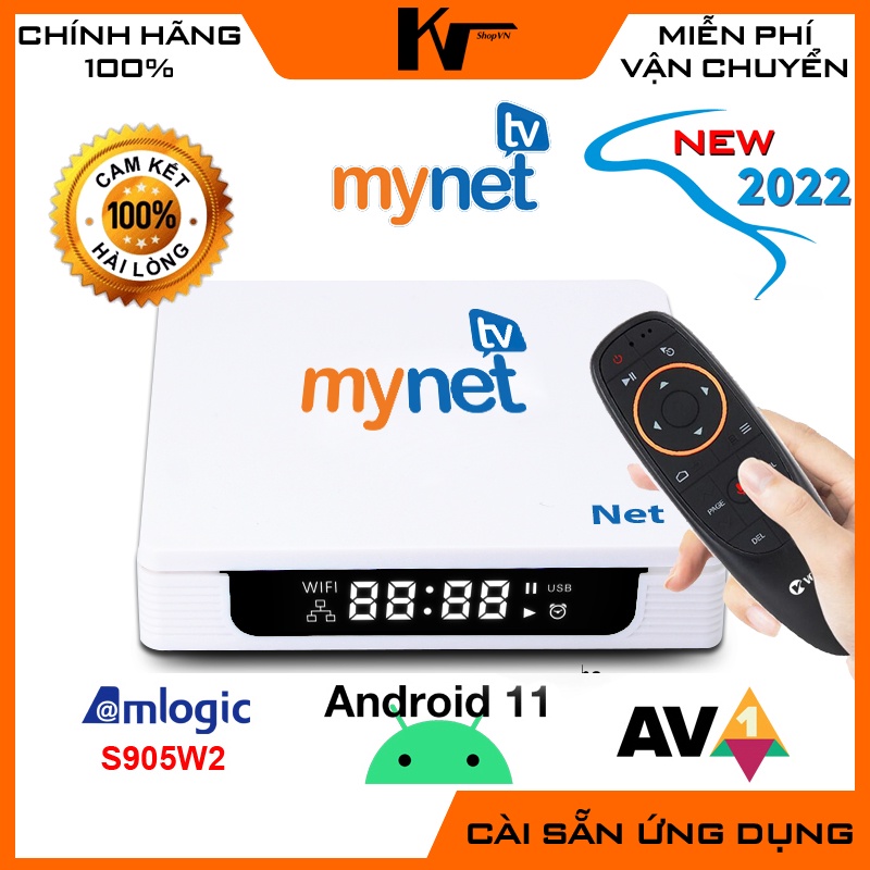Android TV Box MyTV Net1, Model 2022, Rom ATV11, có cổng quang, wifi kép, bluetooth, tìm kiếm bằng giọng nói