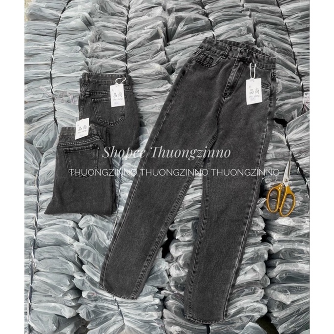 [HOT Baggy Rộng  ]Quần Jean Baggy ĐEN KHÓI ống to co dãn tốt cạp cao , quần bò Baggy chất Jean Quảng Châu siêu đẹp