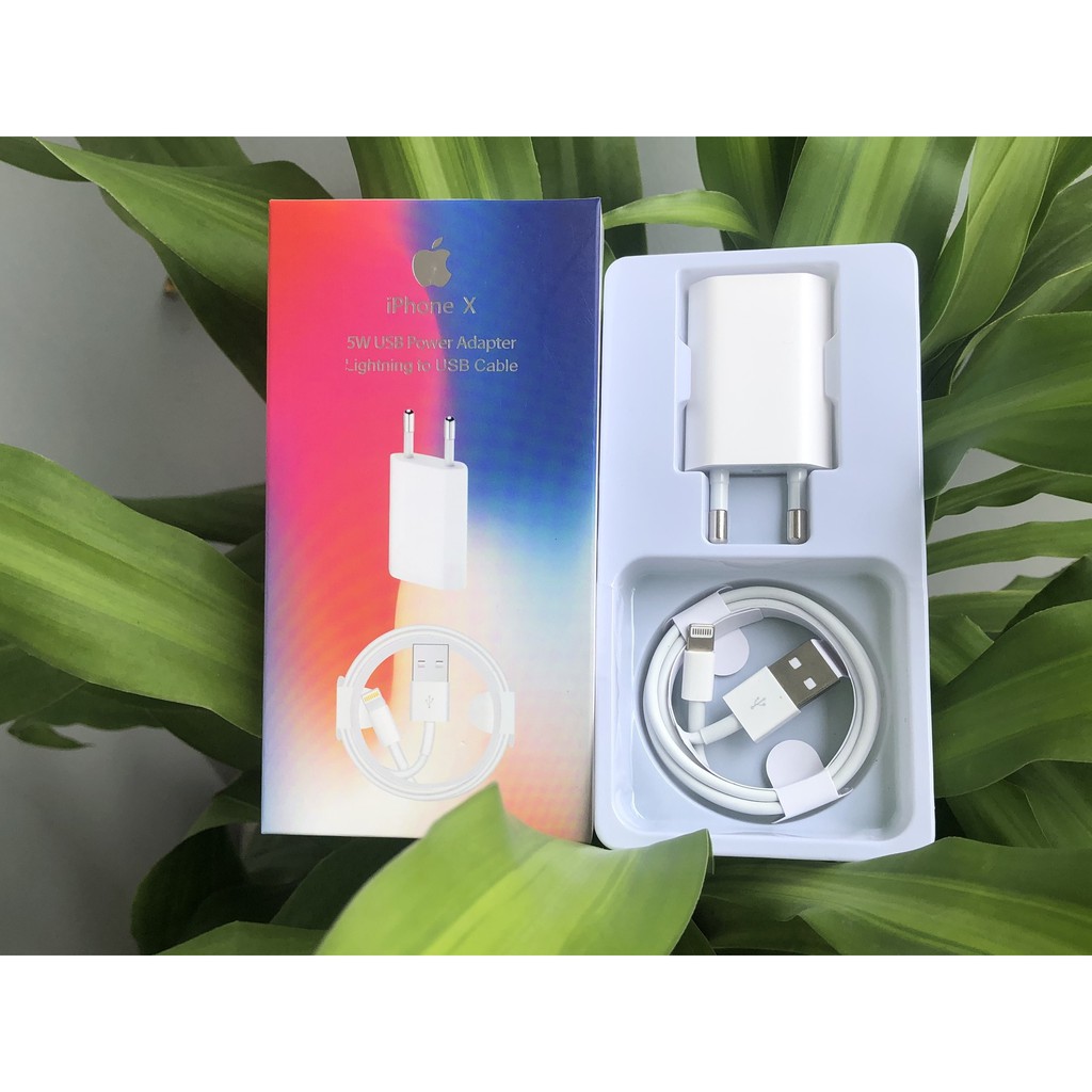 Combo Cóc sạc và cáp lightning dành cho iPhone X (Dẹt)