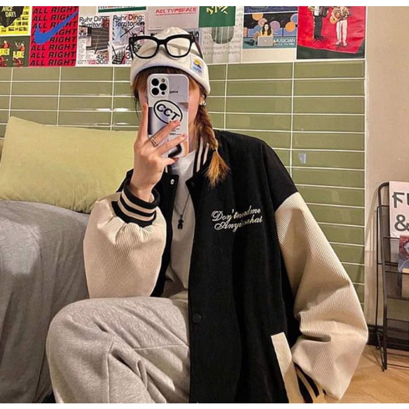 [Rẻ Vô Địch] Áo swt nỉ cổ tròn cotton tay bồng ------- ÁO KHOÁC NHUNG THÊU LOGO CHỮ D | BigBuy360 - bigbuy360.vn