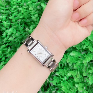 Đồng hồ nữ mặt vuông Halei dây bạc chính hãng chống nước